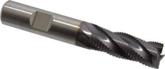 Niagara Cutter - 1/2" Diam, Fine Pitch, 1-1/4" LOC, 4 Flute Cobalt Roughing Square End Mill - TiAlN Finish, 3-1/4" OAL, 1/2" Shank Diam, Single End, 30° Helix - USA Tool & Supply