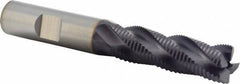 Niagara Cutter - 1/2" Diam, Fine Pitch, 1-5/8" LOC, 4 Flute Cobalt Roughing Square End Mill - TiAlN Finish, 3-5/8" OAL, 1/2" Shank Diam, Single End, 30° Helix - USA Tool & Supply