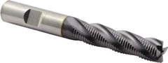 Niagara Cutter - 1/2" Diam, Fine Pitch, 2" LOC, 4 Flute Cobalt Roughing Square End Mill - TiAlN Finish, 4" OAL, 1/2" Shank Diam, Single End, 30° Helix - USA Tool & Supply
