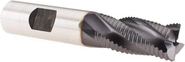 Niagara Cutter - 5/8" Diam, Fine Pitch, 1-1/4" LOC, 4 Flute Cobalt Roughing Square End Mill - TiAlN Finish, 3-3/8" OAL, 5/8" Shank Diam, Single End, 30° Helix - USA Tool & Supply