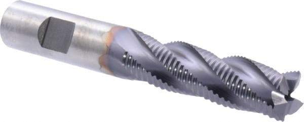 Niagara Cutter - 5/8" Diam, Fine Pitch, 2-1/8" LOC, 4 Flute Cobalt Roughing Square End Mill - TiAlN Finish, 4-1/4" OAL, 5/8" Shank Diam, Single End, 30° Helix - USA Tool & Supply