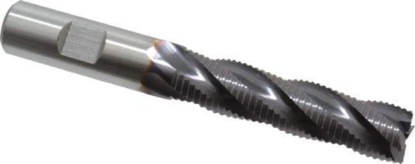 Niagara Cutter - 5/8" Diam, Fine Pitch, 2-1/2" LOC, 4 Flute Cobalt Roughing Square End Mill - TiAlN Finish, 4-5/8" OAL, 5/8" Shank Diam, Single End, 30° Helix - USA Tool & Supply