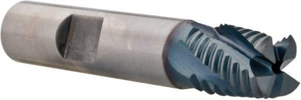 Niagara Cutter - 3/4" Diam, Fine Pitch, 3/4" LOC, 4 Flute Cobalt Roughing Square End Mill - TiAlN Finish, 3" OAL, 3/4" Shank Diam, Single End, 30° Helix - USA Tool & Supply