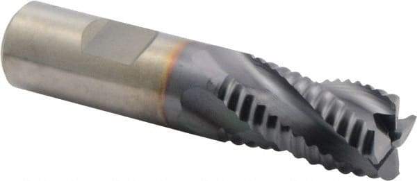 Niagara Cutter - 3/4" Diam, Fine Pitch, 1-1/4" LOC, 4 Flute Cobalt Roughing Square End Mill - TiAlN Finish, 3-1/2" OAL, 3/4" Shank Diam, Single End, 30° Helix - USA Tool & Supply