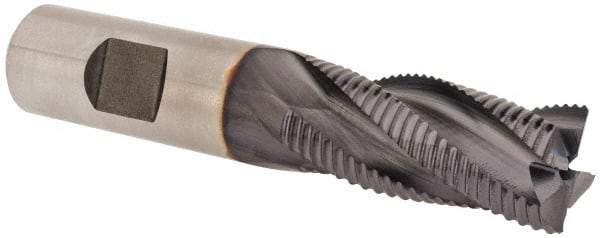Niagara Cutter - 3/4" Diam, Fine Pitch, 1-5/8" LOC, 4 Flute Cobalt Roughing Square End Mill - TiAlN Finish, 3-7/8" OAL, 3/4" Shank Diam, Single End, 30° Helix - USA Tool & Supply