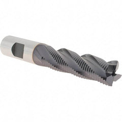 Niagara Cutter - 3/4" Diam, Fine Pitch, 2-1/2" LOC, 4 Flute Cobalt Roughing Square End Mill - TiAlN Finish, 4-3/4" OAL, 3/4" Shank Diam, Single End, 30° Helix - USA Tool & Supply