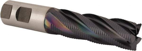 Niagara Cutter - 1" Diam, Fine Pitch, 3" LOC, 5 Flute Cobalt Roughing Square End Mill - TiAlN Finish, 5-1/2" OAL, 1" Shank Diam, Single End, 30° Helix - USA Tool & Supply