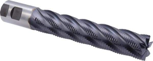 Niagara Cutter - 1-1/4" Diam, Fine Pitch, 6" LOC, 6 Flute Cobalt Roughing Square End Mill - TiAlN Finish, 8-1/2" OAL, 1-1/4" Shank Diam, Single End, 30° Helix - USA Tool & Supply