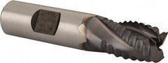 Niagara Cutter - 5/8" Diam, Coarse Pitch, 3/4" LOC, 4 Flute Cobalt Roughing Square End Mill - TiCN Finish, 2-7/8" OAL, 5/8" Shank Diam, Single End, 30° Helix - USA Tool & Supply