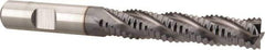 Niagara Cutter - 1/2" Diam, Coarse Pitch, 2-1/2" LOC, 4 Flute Cobalt Roughing Square End Mill - TiCN Finish, 4-1/2" OAL, 1/2" Shank Diam, Single End, Centercutting, 30° Helix - USA Tool & Supply