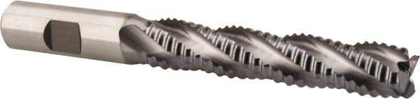 Niagara Cutter - 5/8" Diam, Coarse Pitch, 3-1/8" LOC, 4 Flute Cobalt Roughing Square End Mill - TiCN Finish, 5-1/4" OAL, 5/8" Shank Diam, Single End, Centercutting, 30° Helix - USA Tool & Supply