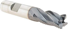 Niagara Cutter - 1/2" Diam, Fine Pitch, 1" LOC, 4 Flute Cobalt Roughing Square End Mill - TiCN Finish, 3" OAL, 1/2" Shank Diam, Single End, 30° Helix - USA Tool & Supply
