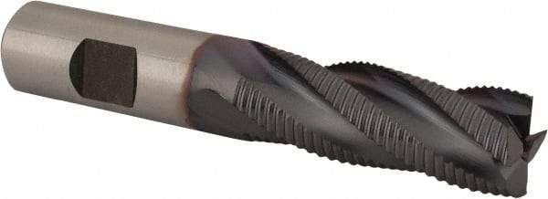 Niagara Cutter - 3/4" Diam, Fine Pitch, 2" LOC, 4 Flute Cobalt Roughing Square End Mill - TiCN Finish, 4-1/4" OAL, 3/4" Shank Diam, Single End, 30° Helix - USA Tool & Supply