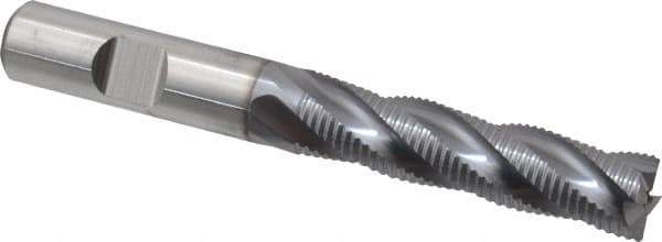 Niagara Cutter - 1/2" Diam, Fine Pitch, 2" LOC, 4 Flute Cobalt Roughing Square End Mill - TiCN Finish, 4" OAL, 1/2" Shank Diam, Single End, 30° Helix - USA Tool & Supply