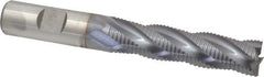 Niagara Cutter - 5/8" Diam, Fine Pitch, 2-1/2" LOC, 4 Flute Cobalt Roughing Square End Mill - TiCN Finish, 4-5/8" OAL, 5/8" Shank Diam, Single End, 30° Helix - USA Tool & Supply