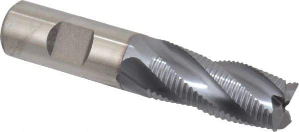 Niagara Cutter - 3/4" Diam, Fine Pitch, 1-5/8" LOC, 4 Flute Cobalt Roughing Square End Mill - TiCN Finish, 3-7/8" OAL, 3/4" Shank Diam, Single End, 30° Helix - USA Tool & Supply