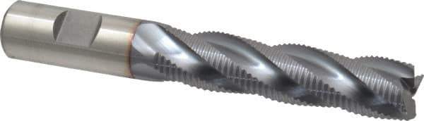 Niagara Cutter - 3/4" Diam, Fine Pitch, 3" LOC, 4 Flute Cobalt Roughing Square End Mill - TiCN Finish, 5-1/4" OAL, 3/4" Shank Diam, Single End, 30° Helix - USA Tool & Supply