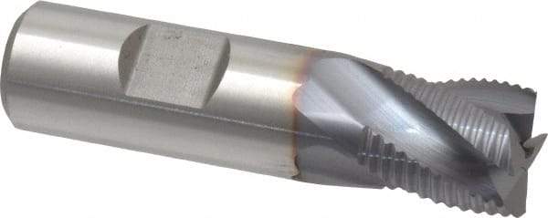 Niagara Cutter - 3/4" Diam, Fine Pitch, 3/4" LOC, 4 Flute Cobalt Roughing Square End Mill - TiCN Finish, 3" OAL, 3/4" Shank Diam, Single End, 30° Helix - USA Tool & Supply
