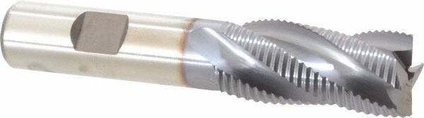 Niagara Cutter - 3/4" Diam, Fine Pitch, 1-5/8" LOC, 4 Flute Cobalt Roughing Square End Mill - TiCN Finish, 3-3/4" OAL, 5/8" Shank Diam, Single End, 30° Helix - USA Tool & Supply
