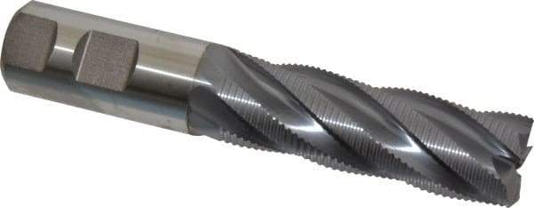 Niagara Cutter - 1" Diam, Fine Pitch, 3" LOC, 5 Flute Cobalt Roughing Square End Mill - TiCN Finish, 5-1/2" OAL, 1" Shank Diam, Single End, 30° Helix - USA Tool & Supply