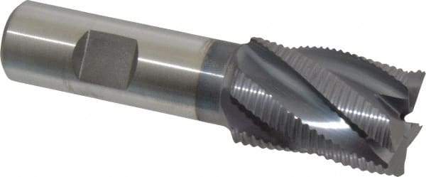 Niagara Cutter - 1" Diam, Fine Pitch, 1-1/2" LOC, 5 Flute Cobalt Roughing Square End Mill - TiCN Finish, 3-3/4" OAL, 3/4" Shank Diam, Single End, 30° Helix - USA Tool & Supply