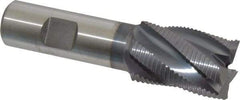 Niagara Cutter - 1" Diam, Fine Pitch, 1-1/2" LOC, 5 Flute Cobalt Roughing Square End Mill - TiCN Finish, 3-3/4" OAL, 3/4" Shank Diam, Single End, 30° Helix - USA Tool & Supply