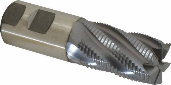 Niagara Cutter - 1-1/4" Diam, Fine Pitch, 2" LOC, 6 Flute Cobalt Roughing Square End Mill - TiCN Finish, 4-1/2" OAL, 1-1/4" Shank Diam, Single End, 30° Helix - USA Tool & Supply