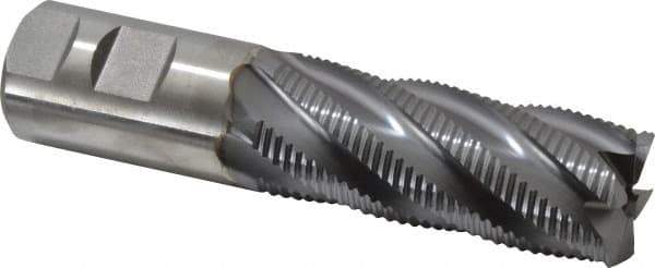 Niagara Cutter - 1-1/4" Diam, Fine Pitch, 3" LOC, 6 Flute Cobalt Roughing Square End Mill - TiCN Finish, 5-1/2" OAL, 1-1/4" Shank Diam, Single End, 30° Helix - USA Tool & Supply