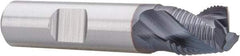 Niagara Cutter - 1/2" Diam, Fine Pitch, 1/2" LOC, 3 Flute Cobalt Roughing Square End Mill - TiCN Finish, 2-9/16" OAL, 1/2" Shank Diam, Single End, Centercutting, 36° Helix - USA Tool & Supply