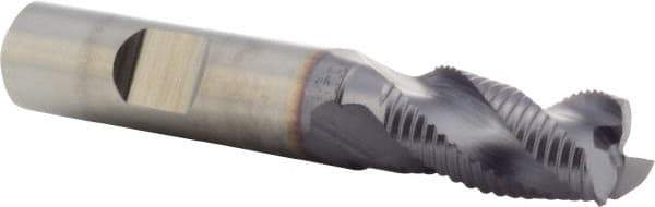 Niagara Cutter - 1/2" Diam, Fine Pitch, 1" LOC, 3 Flute Cobalt Roughing Square End Mill - TiCN Finish, 3-1/16" OAL, 1/2" Shank Diam, Single End, 36° Helix - USA Tool & Supply