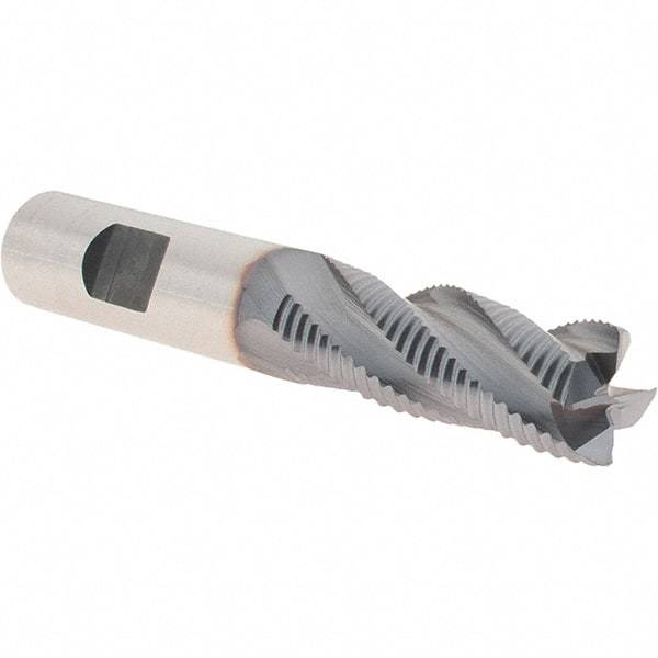 Niagara Cutter - 5/8" Diam, Fine Pitch, 1-5/8" LOC, 4 Flute Cobalt Roughing Square End Mill - TiCN Finish, 3-3/4" OAL, 5/8" Shank Diam, Single End, Centercutting, 30° Helix - USA Tool & Supply