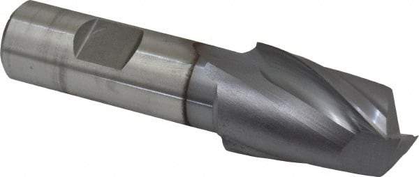 Niagara Cutter - 1", 1-1/2" LOC, 3/4" Shank Diam, 3-3/4" OAL, 2 Flute, Cobalt Square End Mill - Single End, TiCN Finish, Spiral Flute, 30° Helix, Centercutting, Right Hand Cut, Right Hand Flute, Series SP205 - USA Tool & Supply