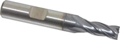 Niagara Cutter - 9/32", 5/8" LOC, 3/8" Shank Diam, 2-7/16" OAL, 4 Flute, Cobalt Square End Mill - Single End, TiCN Finish, Spiral Flute, 30° Helix, Centercutting, Right Hand Cut, Right Hand Flute, Series SPC408 - USA Tool & Supply