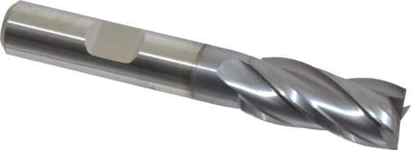 Niagara Cutter - 7/16", 1" LOC, 3/8" Shank Diam, 2-11/16" OAL, 4 Flute, Cobalt Square End Mill - Single End, TiCN Finish, Spiral Flute, 30° Helix, Centercutting, Right Hand Cut, Right Hand Flute, Series SPC408 - USA Tool & Supply