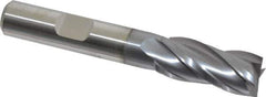 Niagara Cutter - 7/16", 1" LOC, 3/8" Shank Diam, 2-11/16" OAL, 4 Flute, Cobalt Square End Mill - Single End, TiCN Finish, Spiral Flute, 30° Helix, Centercutting, Right Hand Cut, Right Hand Flute, Series SPC408 - USA Tool & Supply