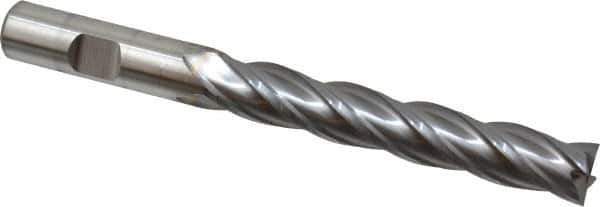 Niagara Cutter - 1/2", 3" LOC, 1/2" Shank Diam, 5" OAL, 4 Flute, Cobalt Square End Mill - Single End, TiCN Finish, Spiral Flute, 30° Helix, Centercutting, Right Hand Cut, Right Hand Flute, Series SPC408 - USA Tool & Supply