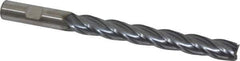 Niagara Cutter - 1/2", 4" LOC, 1/2" Shank Diam, 6" OAL, 4 Flute, Cobalt Square End Mill - Single End, TiCN Finish, Spiral Flute, 30° Helix, Centercutting, Right Hand Cut, Right Hand Flute, Series SPC408 - USA Tool & Supply