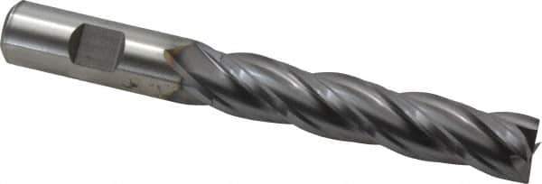 Niagara Cutter - 5/8", 3" LOC, 5/8" Shank Diam, 5-1/8" OAL, 4 Flute, Cobalt Square End Mill - Single End, TiCN Finish, Spiral Flute, 30° Helix, Centercutting, Right Hand Cut, Right Hand Flute, Series SPC408 - USA Tool & Supply