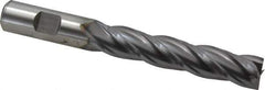 Niagara Cutter - 5/8", 3" LOC, 5/8" Shank Diam, 5-1/8" OAL, 4 Flute, Cobalt Square End Mill - Single End, TiCN Finish, Spiral Flute, 30° Helix, Centercutting, Right Hand Cut, Right Hand Flute, Series SPC408 - USA Tool & Supply