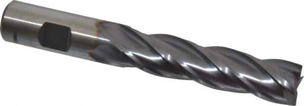 Niagara Cutter - 3/4", 3" LOC, 3/4" Shank Diam, 5-1/4" OAL, 4 Flute, Cobalt Square End Mill - Single End, TiCN Finish, Spiral Flute, 30° Helix, Centercutting, Right Hand Cut, Right Hand Flute, Series SPC408 - USA Tool & Supply