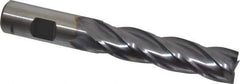Niagara Cutter - 3/4", 3" LOC, 3/4" Shank Diam, 5-1/4" OAL, 4 Flute, Cobalt Square End Mill - Single End, TiCN Finish, Spiral Flute, 30° Helix, Centercutting, Right Hand Cut, Right Hand Flute, Series SPC408 - USA Tool & Supply