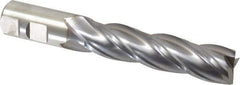 Niagara Cutter - 7/8", 3-1/2" LOC, 7/8" Shank Diam, 5-3/4" OAL, 4 Flute, Cobalt Square End Mill - Single End, TiCN Finish, Spiral Flute, 30° Helix, Centercutting, Right Hand Cut, Right Hand Flute, Series SPC408 - USA Tool & Supply