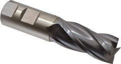 Niagara Cutter - 1", 2" LOC, 1" Shank Diam, 4-1/2" OAL, 4 Flute, Cobalt Square End Mill - Single End, TiCN Finish, Spiral Flute, 30° Helix, Centercutting, Right Hand Cut, Right Hand Flute, Series SPC408 - USA Tool & Supply