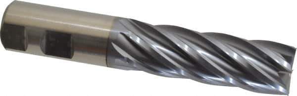 Niagara Cutter - 1", 3" LOC, 1" Shank Diam, 5-1/2" OAL, 6 Flute, Cobalt Square End Mill - Single End, TiCN Finish, Spiral Flute, 30° Helix, Centercutting, Right Hand Cut, Right Hand Flute, Series SPC408 - USA Tool & Supply