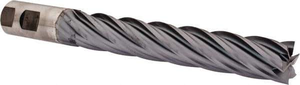 Niagara Cutter - 1", 6" LOC, 1" Shank Diam, 8-1/2" OAL, 6 Flute, Cobalt Square End Mill - Single End, TiCN Finish, Spiral Flute, 30° Helix, Centercutting, Right Hand Cut, Right Hand Flute, Series SPC408 - USA Tool & Supply