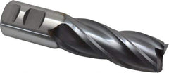 Niagara Cutter - 1-1/4", 3" LOC, 1-1/4" Shank Diam, 5-1/2" OAL, 4 Flute, Cobalt Square End Mill - Single End, TiCN Finish, Spiral Flute, 30° Helix, Centercutting, Right Hand Cut, Right Hand Flute, Series SPC408 - USA Tool & Supply