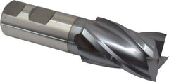 Niagara Cutter - 1-1/4", 2" LOC, 1" Shank Diam, 4-1/2" OAL, 4 Flute, Cobalt Square End Mill - Single End, TiCN Finish, Spiral Flute, 30° Helix, Centercutting, Right Hand Cut, Right Hand Flute, Series SPC408 - USA Tool & Supply