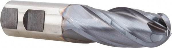 Niagara Cutter - 7/8" Diam, 1-7/8" LOC, 4 Flute Cobalt Ball End Mill - TiCN Finish, Single End, 4-1/8" OAL, 7/8" Shank Diam, Spiral Flute - USA Tool & Supply