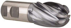 Niagara Cutter - 1-1/2" Diam, 2" LOC, 6 Flute Cobalt Ball End Mill - TiCN Finish, Single End, 4-1/2" OAL, 1-1/4" Shank Diam, Spiral Flute - USA Tool & Supply
