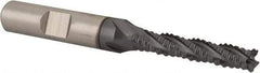 Niagara Cutter - 1/4" Diam, Coarse Pitch, 1-1/4" LOC, 4 Flute Cobalt Roughing Square End Mill - TiCN Finish, 3-1/16" OAL, 3/8" Shank Diam, Single End, Centercutting, 30° Helix - USA Tool & Supply